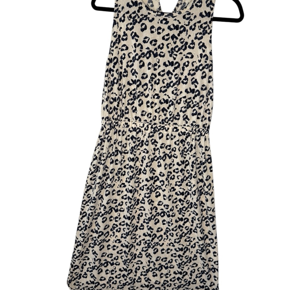 Banana Republic Leopard Print Sleeveless Dress - Cream, Blue & Black